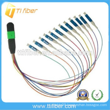 12 Fibers MPO Female to LC Fiber Optic Cable